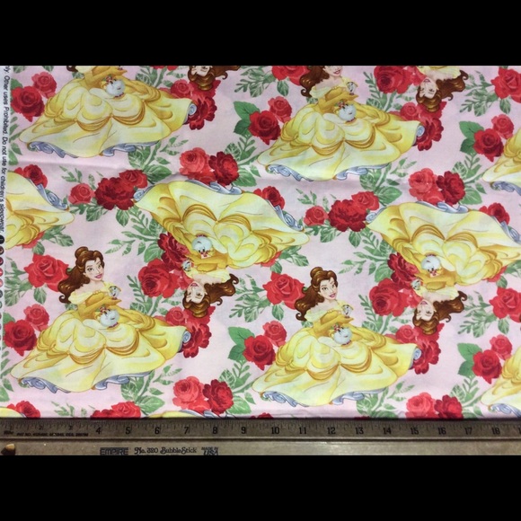 Disney BELLE Beauty & Beast cotton fabric FQ New - Picture 3 of 3